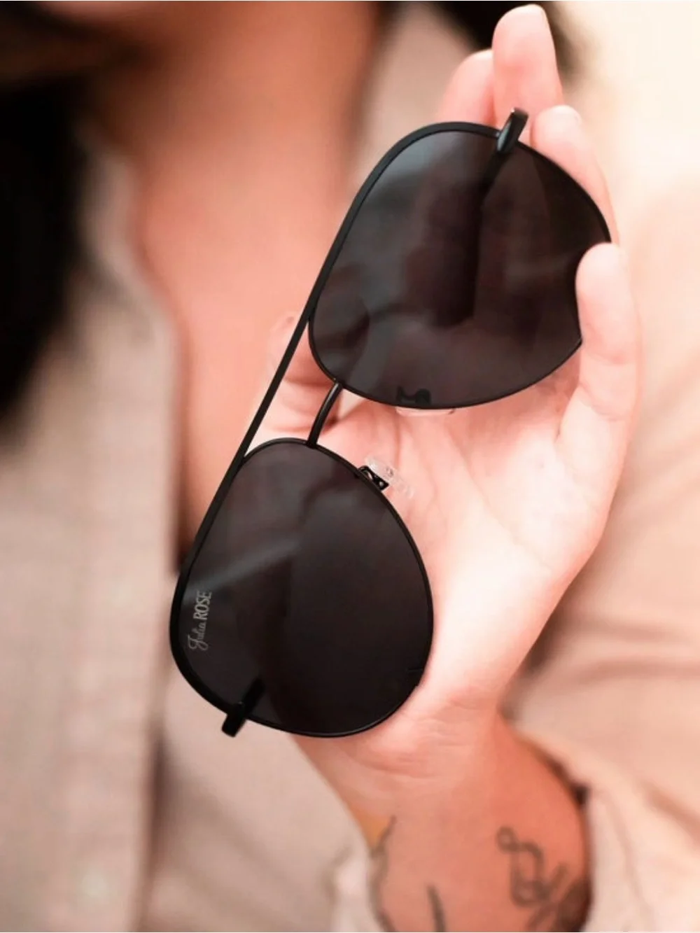 Stylish Black Women’s Aviator Sunglasses - Unbranded